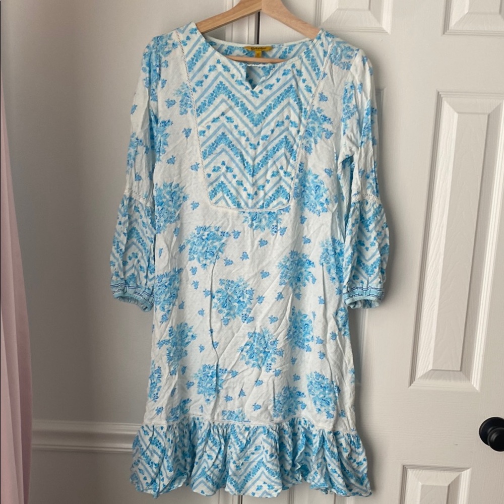 Global Desi Blue Bell Sleeve Sundress
